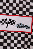 Black car embroidery checkered bubble Aaria Tees