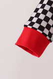 Black car embroidery checkered bubble Aaria Tees