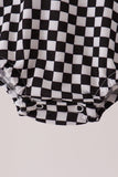 Black car embroidery checkered bubble Aaria Tees