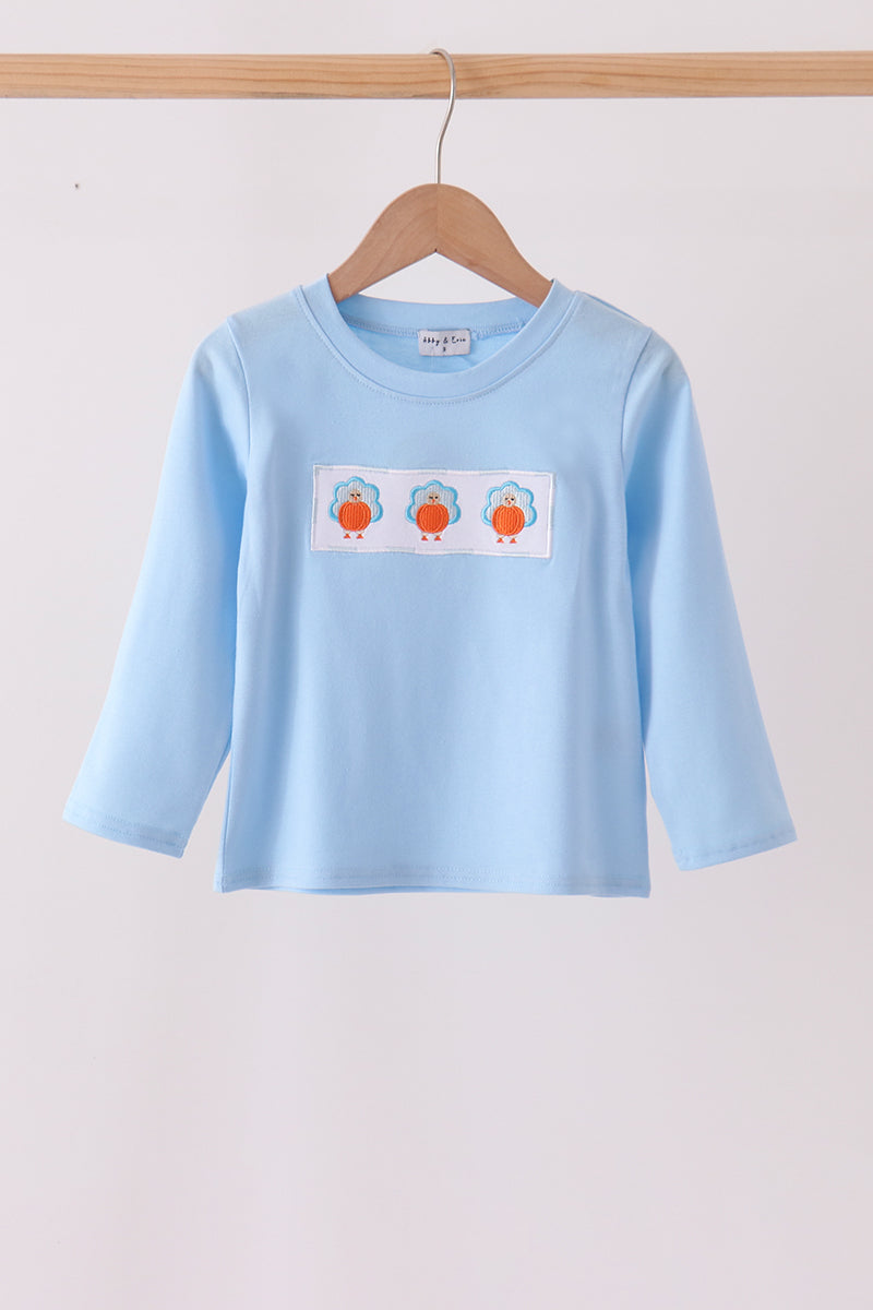 Blue Turkey Embroidery Top - Aaria Tees