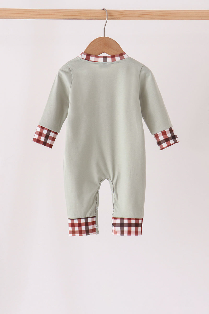 Sage Turkey Applique Romper - Aaria Tees Aaria Tees