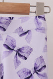 Purple Bow Zip Bamboo Pajama Set - Aaria Tees Aaria Tees