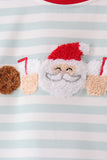 Gray stripe santa french knot jogger set - Aaria Tees Aaria Tees