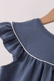 Navy football bow french knot bloomer set Aaria Tees