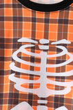 Orange skeleton plaid pants set Aaria Tees