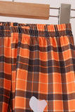 Orange skeleton plaid pants set Aaria Tees