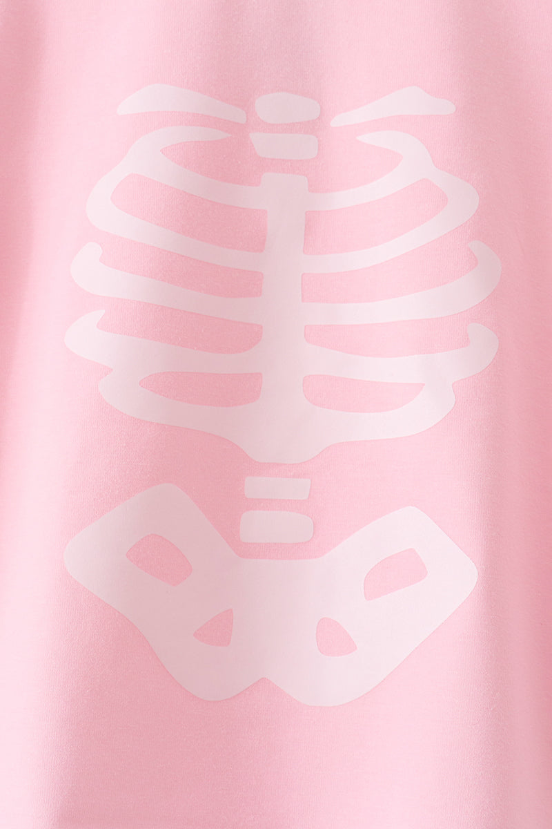 Pink skeleton print ruffle pants set - Aaria Tees Aaria Tees