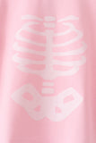Pink skeleton print ruffle pants set - Aaria Tees Aaria Tees