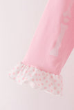 Pink skeleton print ruffle pants set - Aaria Tees Aaria Tees