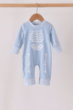 Blue skeleton print romper Aaria Tees