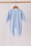 Blue skeleton print romper Aaria Tees