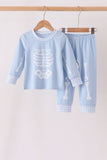 Blue skeleton print pants set Aaria Tees