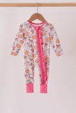 Pink milk cookie bamboo ruffle romper - Aaria Tees Aaria Tees