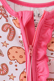 Pink milk cookie bamboo ruffle romper - Aaria Tees Aaria Tees