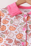 Pink milk cookie bamboo ruffle pajama set Aaria Tees