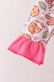 Pink milk cookie bamboo ruffle pajama set Aaria Tees