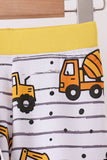 Yellow Construction Trucks Bamboo Pajama Set - Aaria Tees Aaria Tees