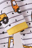 Yellow Construction Trucks Bamboo Pajama Set - Aaria Tees Aaria Tees
