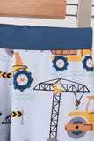 Blue Construction Trucks Bamboo Pajama Set - Aaria Tees Aaria Tees