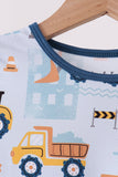 Blue Construction Trucks Bamboo Pajama Set - Aaria Tees Aaria Tees