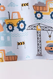 Blue Construction Trucks Bamboo Pajama Set - Aaria Tees Aaria Tees