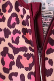 Pink leopard bamboo zipper romper Aaria Tees