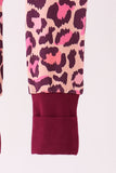 Pink leopard bamboo zipper romper Aaria Tees