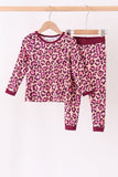 Pink leopard bamboo pajama set - Aaria Tees Aaria Tees