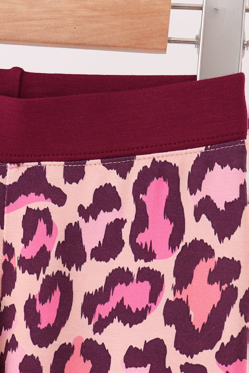 Pink leopard bamboo pajama set - Aaria Tees Aaria Tees