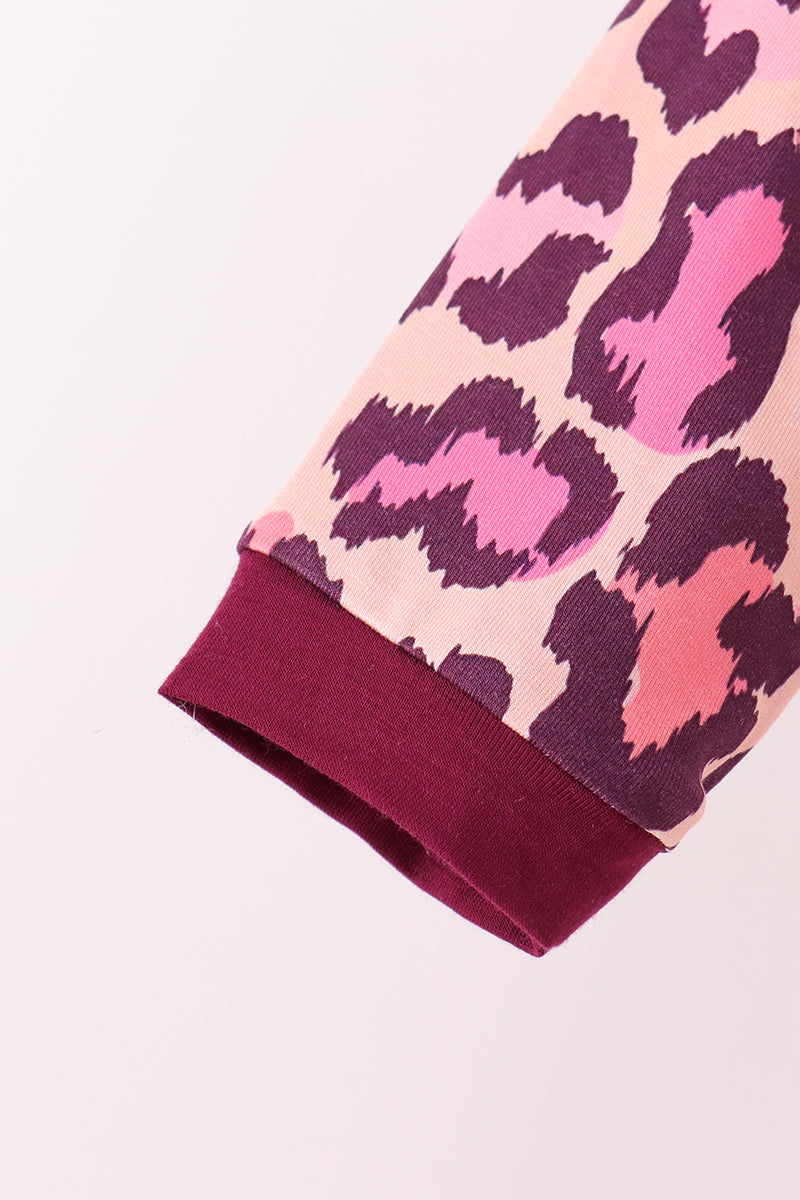 Pink leopard bamboo pajama set - Aaria Tees Aaria Tees