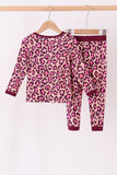 Pink leopard bamboo pajama set - Aaria Tees Aaria Tees