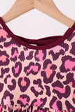 Pink leopard bamboo pants set Aaria Tees