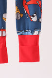 Navy tractor print bamboo romper - Aaria Tees Aaria Tees