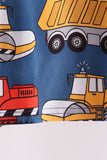 Navy tractor print bamboo pajama set - Aaria Tees Aaria Tees