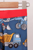 Navy tractor print bamboo pajama set - Aaria Tees Aaria Tees
