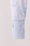 Blue dog bamboo zipper romper Aaria Tees