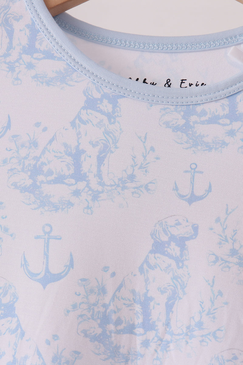 Blue dog bamboo pajama set - Aaria Tees Aaria Tees