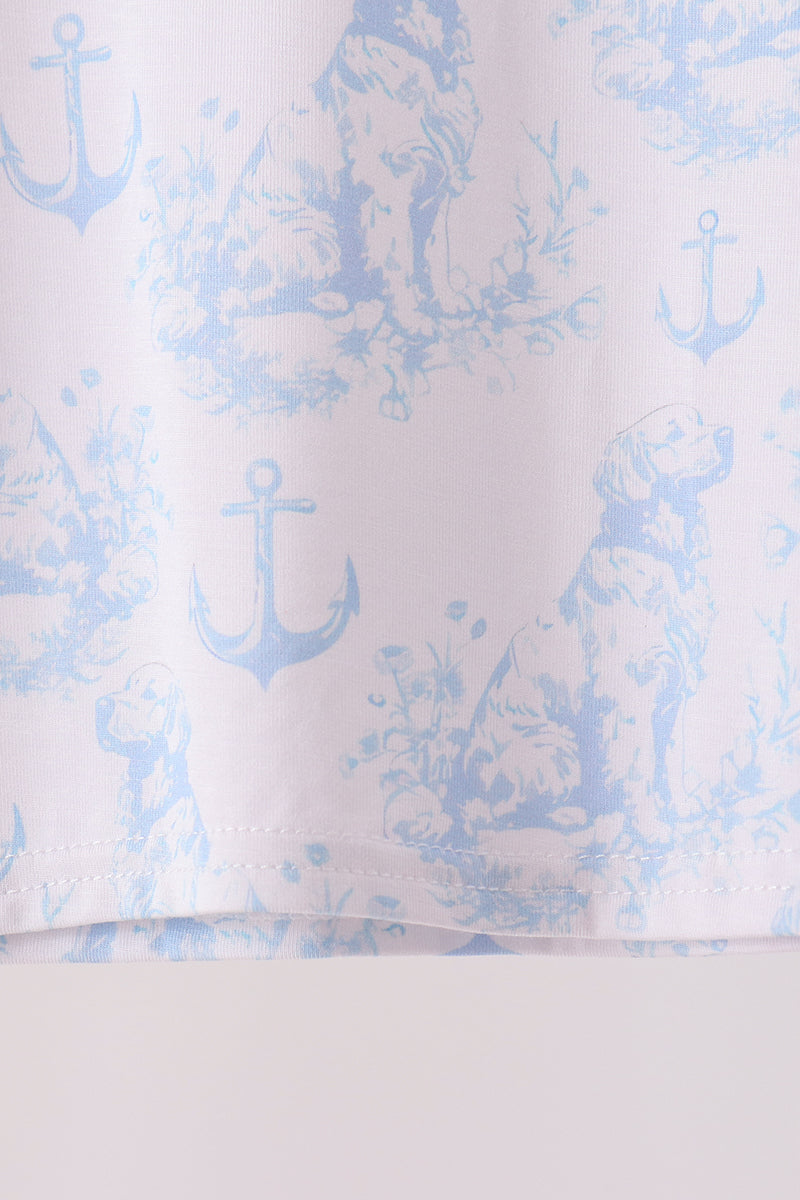 Blue dog bamboo pajama set - Aaria Tees Aaria Tees