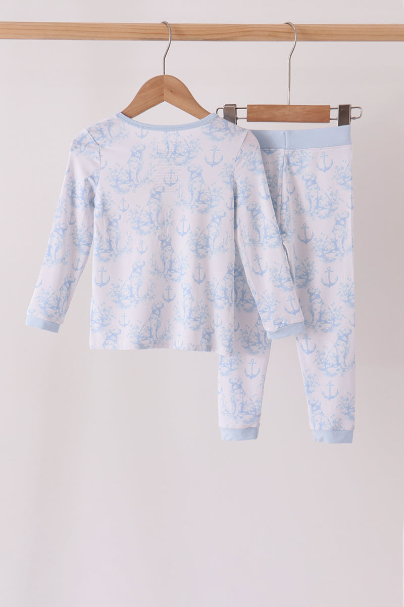 Blue dog bamboo pajama set - Aaria Tees Aaria Tees