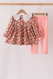 Floral Smocked Lace Pants Set - Aaria Tees Aaria Tees