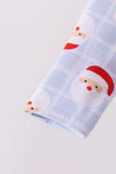 Blue Santa Claus Zip Bamboo Romper - Aaria Tees Aaria Tees