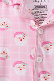 Pink Santa Bamboo Pajama Set - Aaria Tees Aaria Tees
