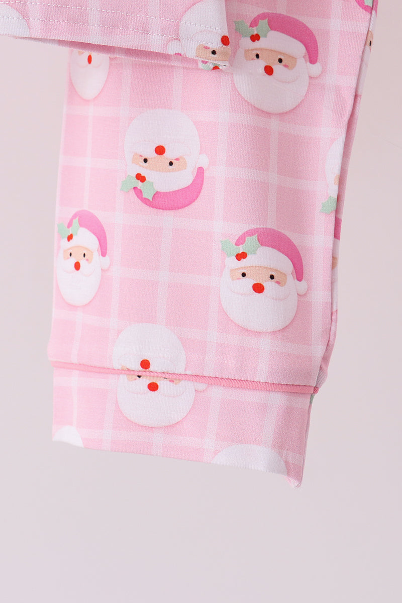 Pink Santa Bamboo Pajama Set - Aaria Tees Aaria Tees