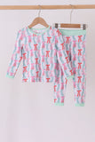 Green bow christmas tree bamboo pants set Aaria Tees