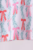 Green bow christmas tree bamboo pants set Aaria Tees