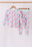 Green bow christmas tree bamboo pants set Aaria Tees