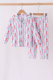 Green bow christmas tree bamboo pajama set Aaria Tees