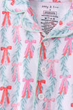 Green bow christmas tree bamboo pajama set Aaria Tees