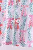 Green bow christmas tree bamboo pajama set Aaria Tees