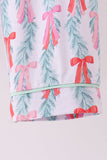 Green bow christmas tree bamboo pajama set Aaria Tees